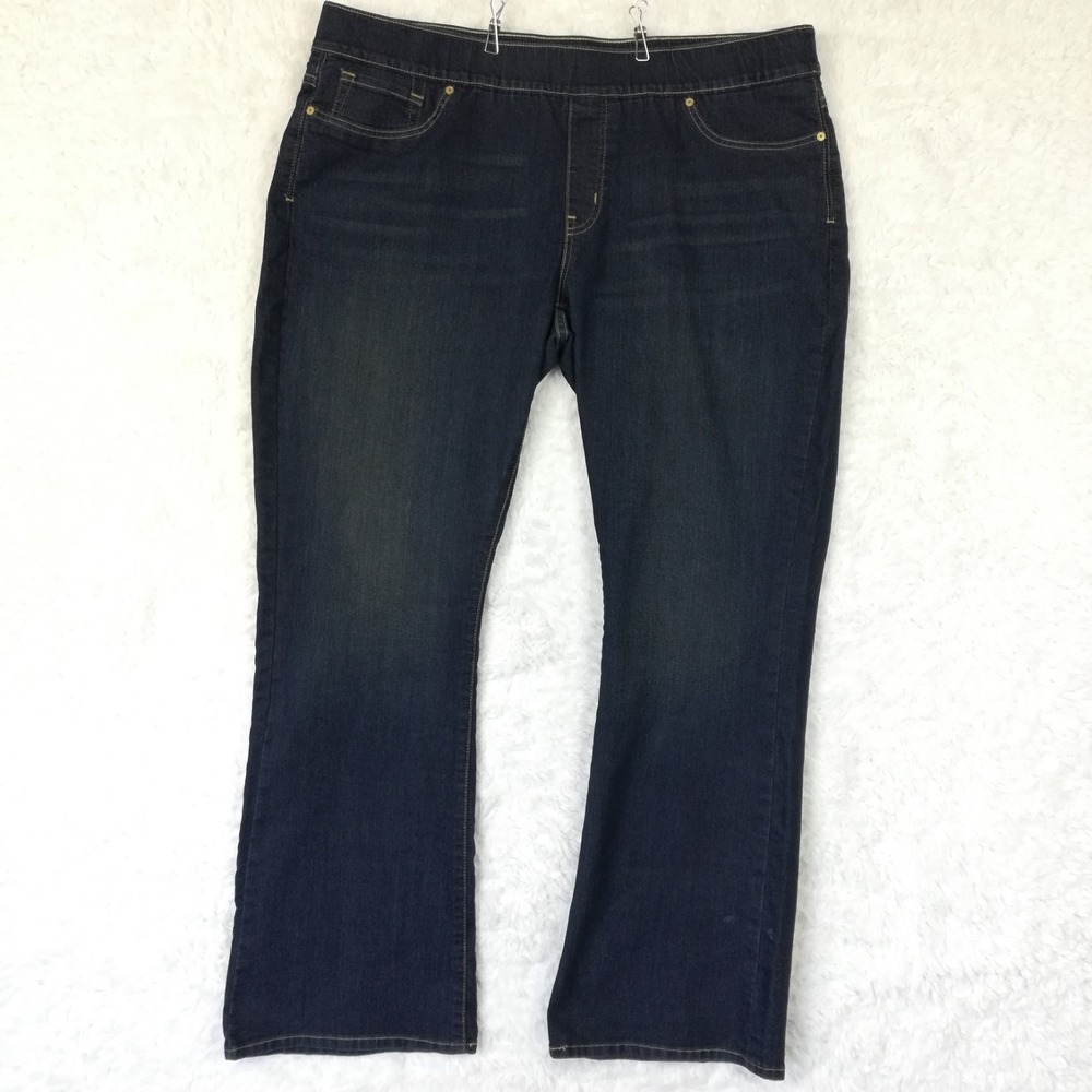 Signature Levi Strauss Womens Jeans Totally Shaping Boot Cut Blue Denim Plus 24